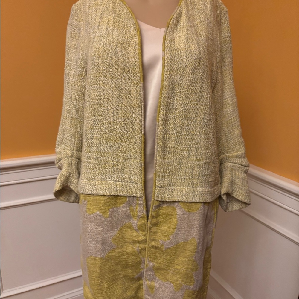 Zara Yellow and Cream Textured Jacket